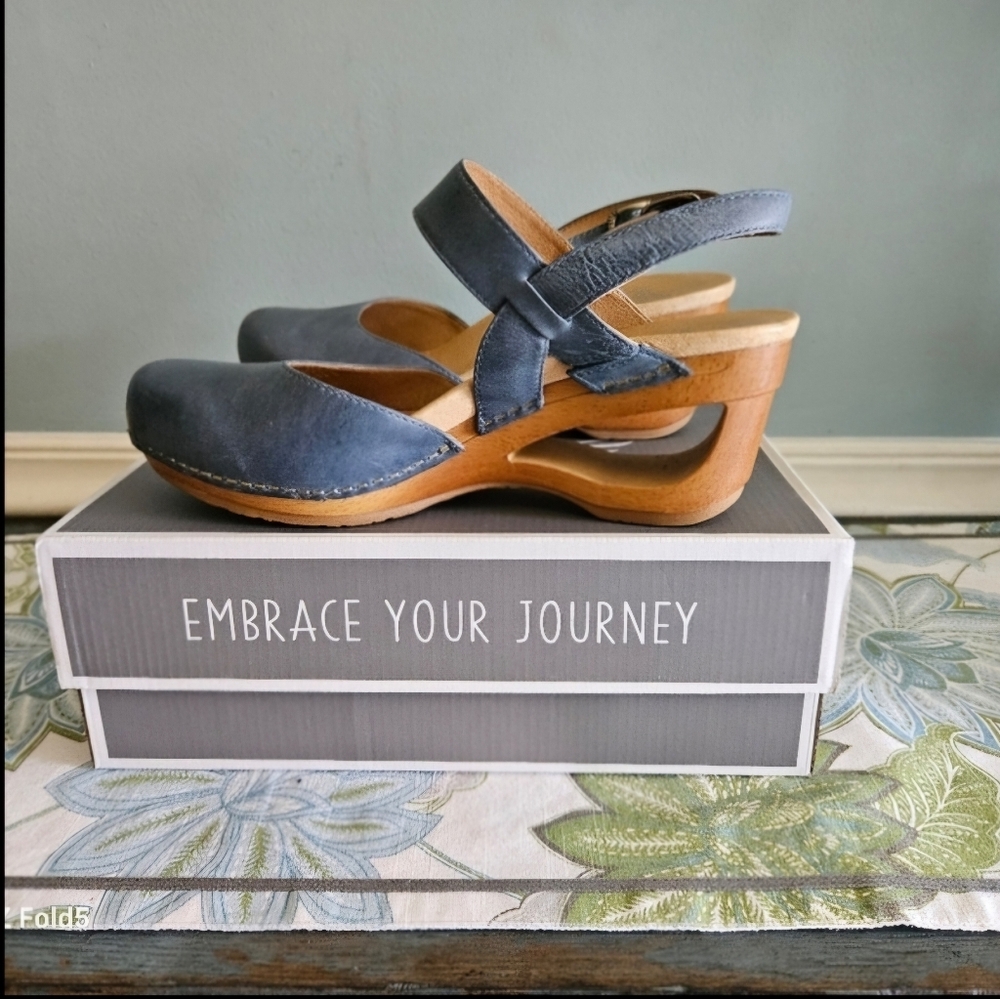 Dansko Taci Blue Waxy Calf Leather, worn once